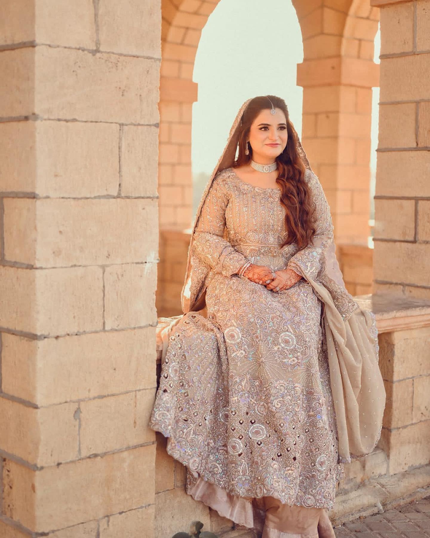 Mehr-o-Mah – Dusty Pink Hand-Embellished Maxi Gown Set