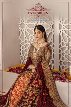 Gul-e-Anaar – Heavily Embroidered Maroon Pishwas & Lehenga Set