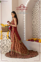 Dilkash – Heritage Crimson Bridal Ensemble with Farshi Gharara
