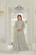 Crystal Frost – Silver Embroidered Pastel Bridal Ensemble