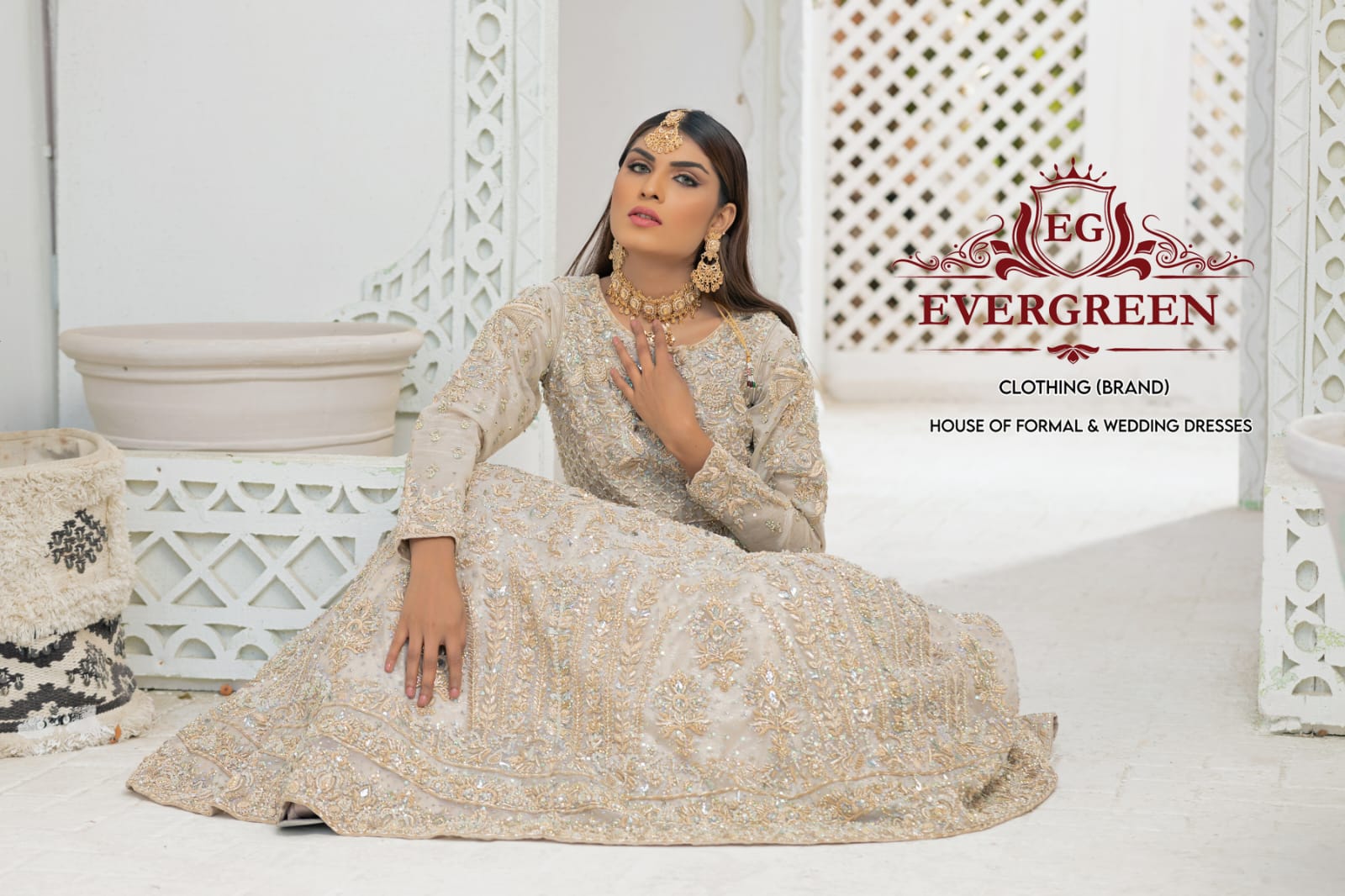 Noor-e-Sahar – Hand-Embellished Ivory Festive Gown