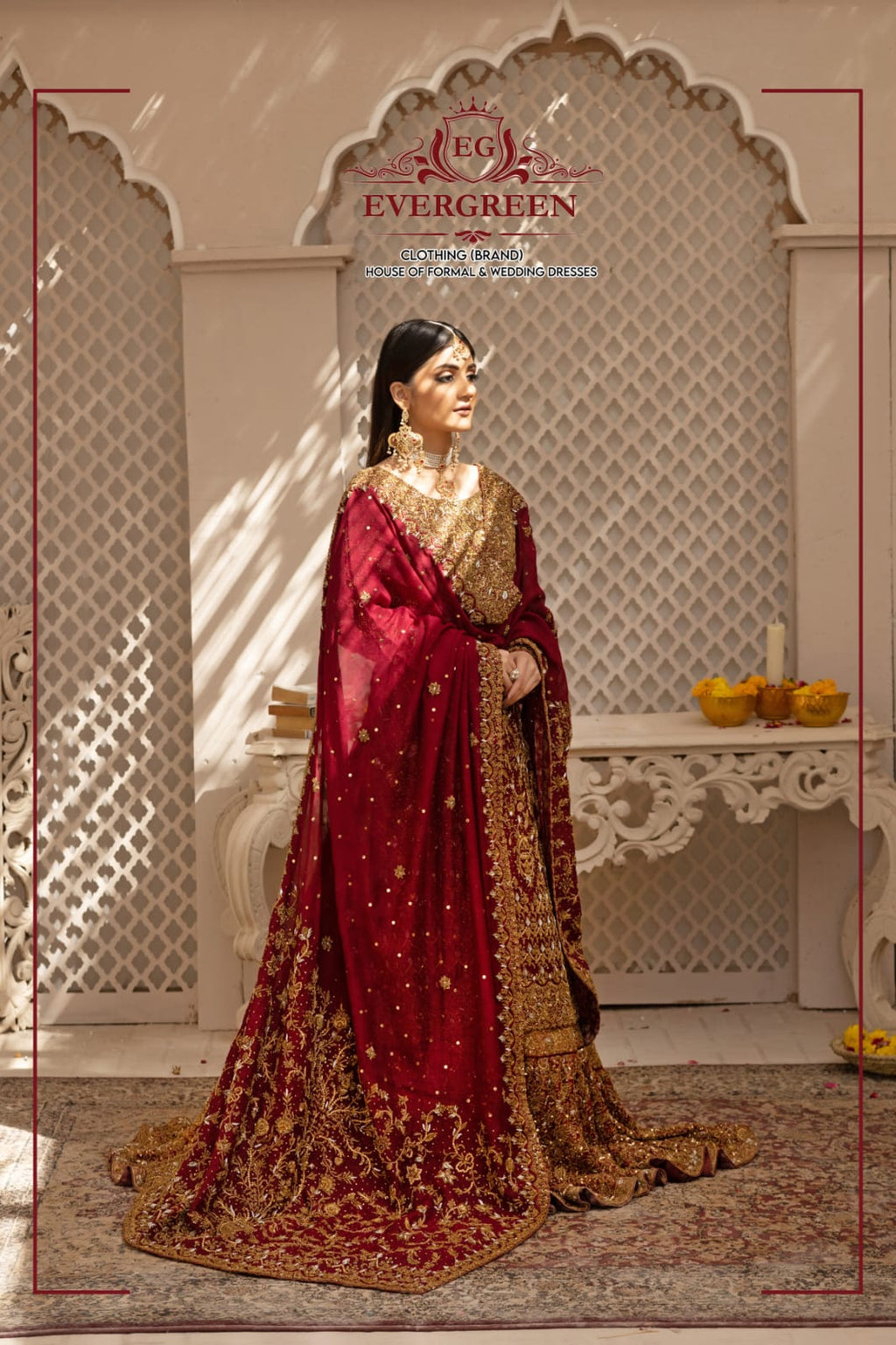 Royal Maroon Bridal Lehenga Choli with Heavy Gold Embroidery & Luxury Shawl Dupatta