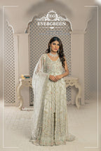 Evergreen Ivory Luxe Bridal Gown with Handcrafted Embellished Dupatta